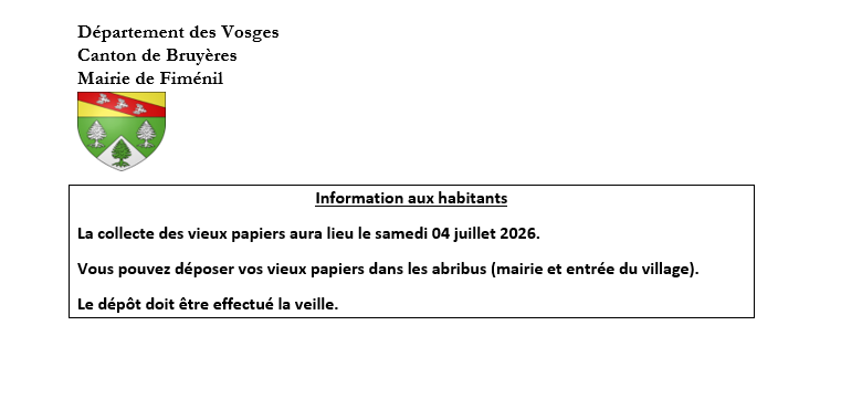 COLLECTE DES VIEUX PAPIERS