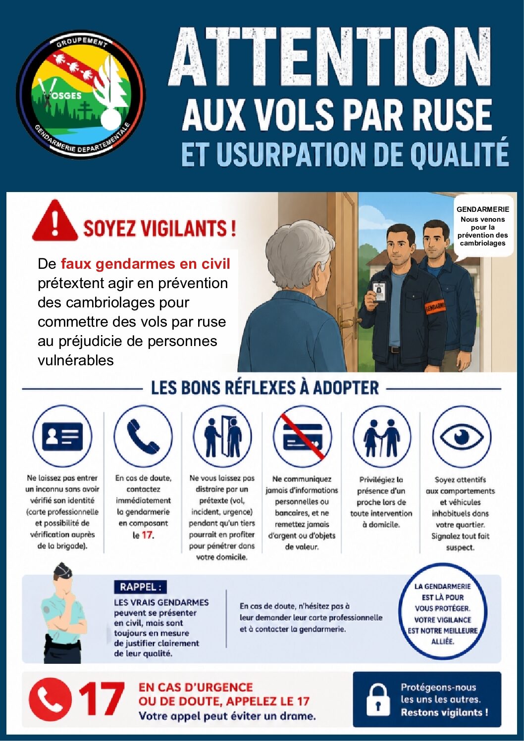 ATTENTION AUX VOLS PAR RUSE ET USURPATION DE QUALITE