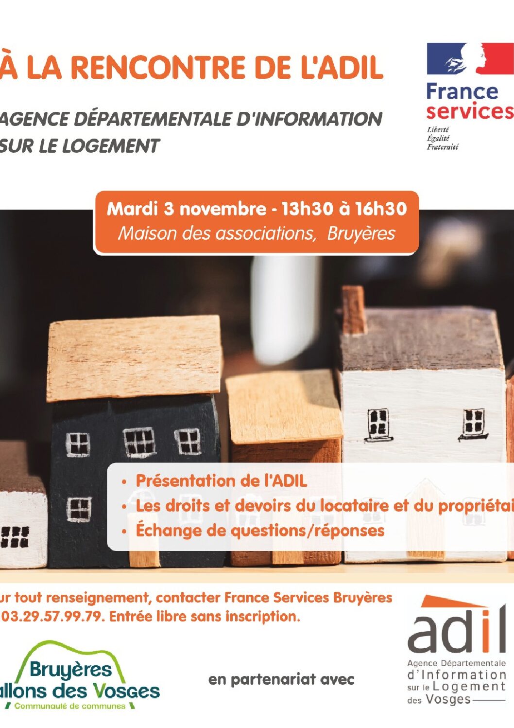 Animation – Réunion d&rsquo;information sur le logement avec l&rsquo;ADIL – Mardi 3 novembre 13h30 à 16h30